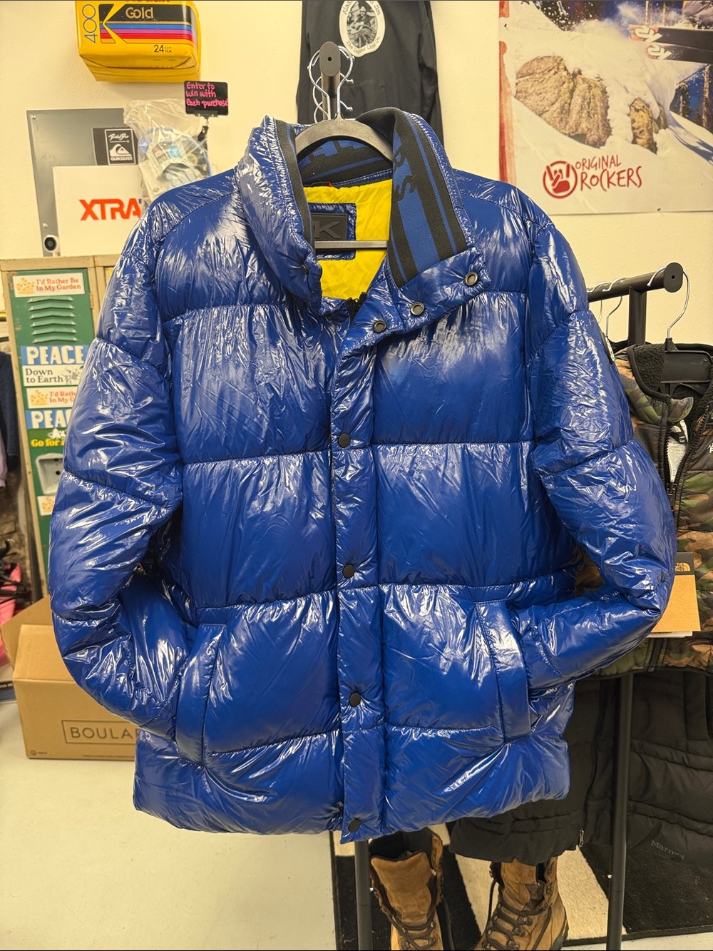 Michael Kors Men's True Blue Puffy Quilted Insulated Puffer Jacket $398
